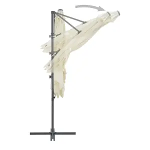 Berkfield Cantilever Umbrella with Steel Pole 250x250 cm Sand