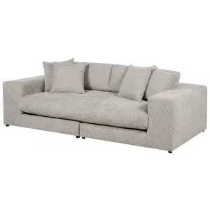 Beliani Modern 3 Seater Sofa Taupe GLORVIKA