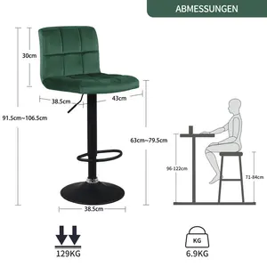 Paynter Swivel Adjustable Height Stool (Set of 2) Dark Green