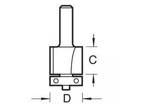 Trend C115 x 1/4 TCT 90 Degree Bearing Guided Trimmer Cutter 9.5 x 12.7mm