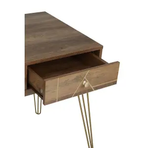 Interiors By Premier Timeless Design Desk, Ample Storage Metallic Furniture, Compact And Versatile Three Drawer Work Desk