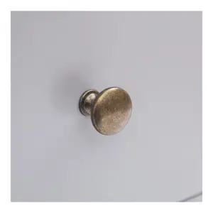 Mirano 2 Drawer Bedside Table Brass Knob