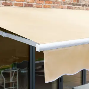 Primrose Awnings 2.5m x 2.0m Retractable Electric Ivory Awning Outdoor Patio Canopy