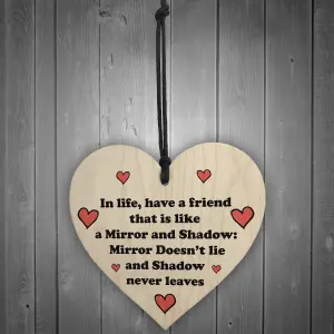 Friendship Gift For Best Friend Christmas Birthday Wood Heart Thank You Keepsake