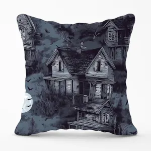 Spooky Shadowy Haunted House Outdoor Cushion 45cm x 45cm