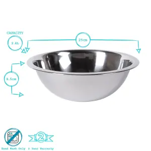 Argon Tableware 3pc Stainless Steel Mixing Bowl Set