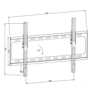 Television Bracket - 32-100 inch screens, width-adjustable TV wall mount - black