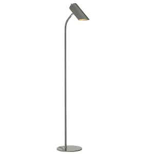 Floor Lamp Dark Grey Highly Polished Nickel Finish LED E27 8W Bulb