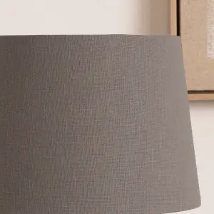 30cm Grey Linen Tapered Cylinder Table Lampshade Modern Self Lined Lamp Shade