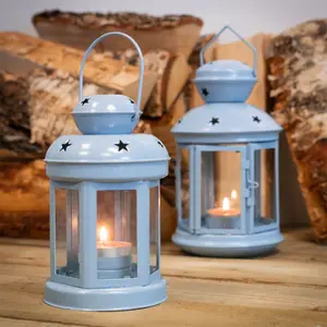 Nicola Spring - Metal Hanging Tealight Lanterns - 16cm - Pack of 6