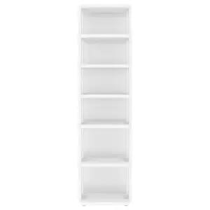 Shoe Cabinet High Gloss White 27.5x27x102 cm Engineered Wood