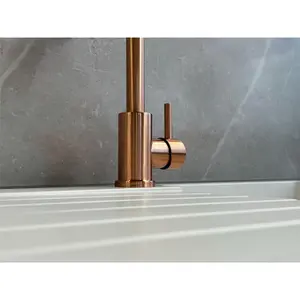 Liquida W06CP Swan Neck Monobloc Single Lever Copper Kitchen Mixer Tap