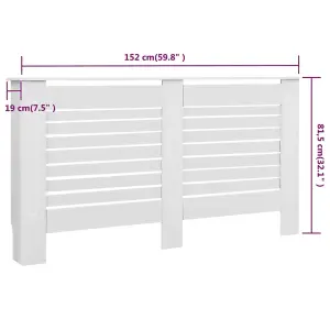 Berkfield Radiator Cover White 152x19x81.5 cm MDF