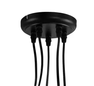 GoodHome Milne Spider Matt Black & antique brass 5 Lamp Pendant ceiling light, (Dia)2000mm