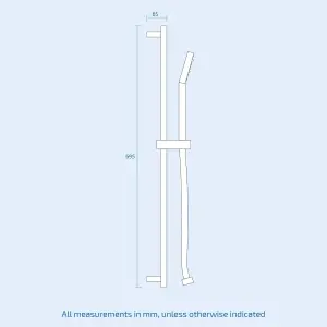 Cameo Concealed Thermostatic Shower Mixer Handset Slider Rail & Bath Filler