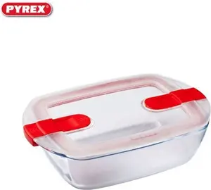 Pyrex Rectangular Oven Dish With Lid, Clear, Glass