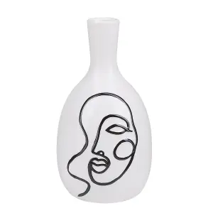 Flower Vase AKRAI Ceramic White