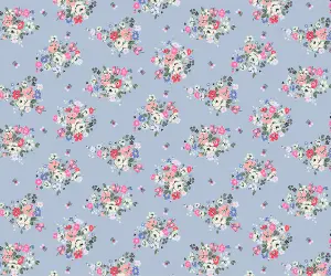 Cath Kidston Clifton Rose Glass Splashback - Blue (900x750mm)