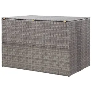 Berkfield Garden Storage Box Grey 150x100x100 cm Poly Rattan