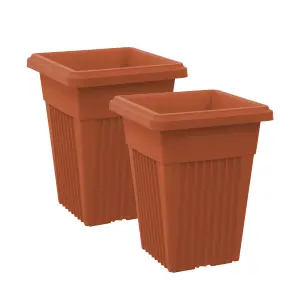 simpa 2PC Terracotta Sovereign Pillar Upright Planters 32cm Dia