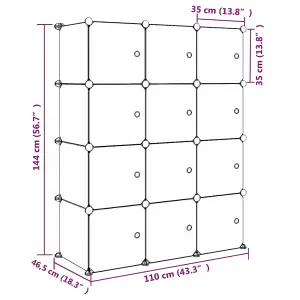 Berkfield Cube Storage Cabinet for Kids with 12 Cubes Blue PP