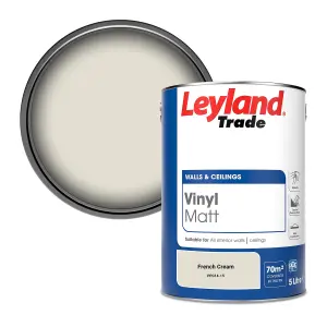 Leyland Trade Vinyl Matt Walls & Ceilings Emulsion Paint French Cream (PPG14-15) 5L