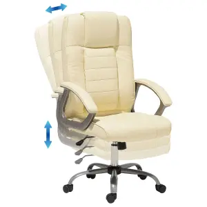 Massage Chair COMFORT Faux Leather Light Beige