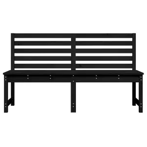 Berkfield Garden Bench Black 157.5 cm Solid Wood Pine