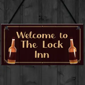 Welcome To The Lock Inn Sign HOME BAR Man Cave Plaque Lockdown Gift Gift