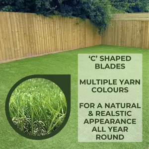 25mm Artificial Grass - 2m x 7m  - Natural and Realistic Looking Fake Lawn Astro Turf