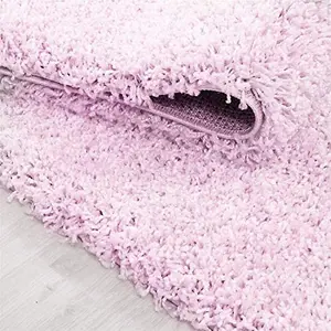 Abaseen 120x170 cm Baby Pink Shaggy Rug - Soft Touch Thick Pile Modern Rugs - Washable Area Rugs for Home and Office