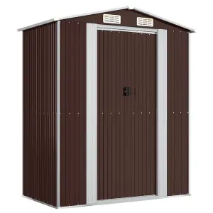 Berkfield Garden Shed Dark Brown 192x108x223 cm Galvanised Steel