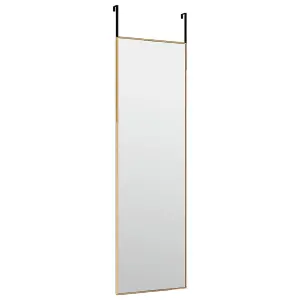 Berkfield Door Mirror Gold 30x100 cm Glass and Aluminium