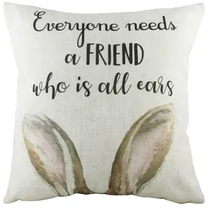 Evans Lichfield All Ears Hare Feather Rich Cushion