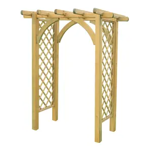 Zest Horizon Wooden Garden Arch Pergola Plant Support Trellis FSC Wood