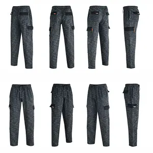 MS9 Mens Cargo Combat Fleece Trouser Work Tracksuit Jogging Bottoms Pants H20, Charcoal - M