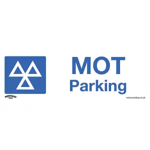 10x MOT PARKING Health & Safety Sign - Self Adhesive 300 x 100mm Warning Sticker