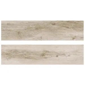 Glade Matt Beech Wood Effect Porcelain Outdoor Tile - Pack of 15, 5.42m² - (L)300x(W)1205mm