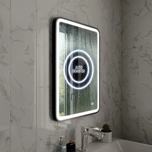 Harper & Harlow 600x800 Vela Matt Black LED Illuminated Bathroom Mirror