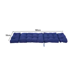 Outdoor Navy Blue Garden Sofa Cushion Chair Lounger Cushions With Ties Seat Pads for Outdoors