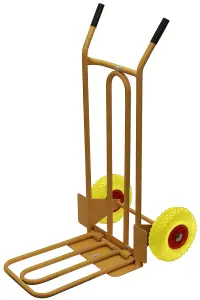 CGV380 Puncture Proof Heavy Duty Folding and Fixed Toe Sack Truck with Dual Safety Handles, 200kg Capacity