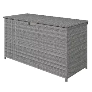 GoodHome Hamilton Steeple grey Plastic Rattan effect Storage box (W) 125cm x (D) 55cm