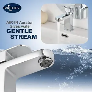 BATHWEST Bathroom Sink Taps Cloakroom Monoblock Chrome Brass Basin Mixer Tap Single Lever