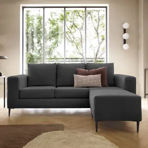 Capri Reversible Corner Sofa in Black