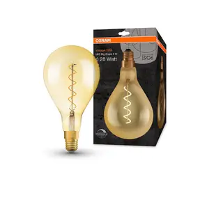 Osram LED Filament Giant GLS 4W E27 Dimmable Vintage 1906 Extra Warm White Gold