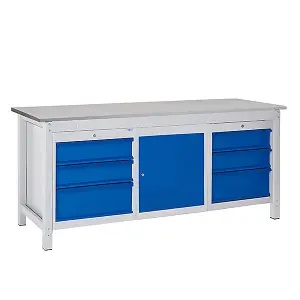 TUFF Heavy Duty Storage Workbench - 1 Cupboard, 2 Drawers - W2000mm