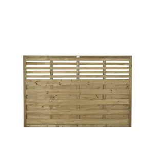 Forest Garden Contemporary Slatted Pressure treated 4ft Wooden Fence panel (W)1.8m (H)1.2m, Pack of 3