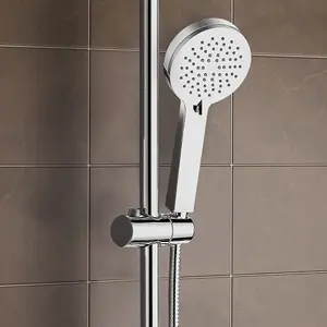 Nes Home Fawley Round Thermostatic Shower Kit with Bath Filler Chrome