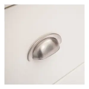 Cosenza 2 Drawer Bedside Table Chrome Cup Handle