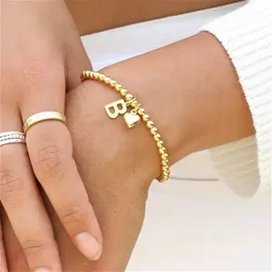 Personalised 18Ct Gold Plated Initial Charm Bracelet